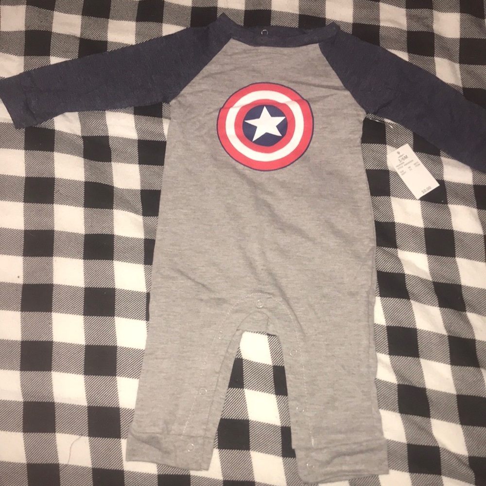 NWT Marvel Captain America Romper & Bodysuit Set - Picture 3 of 8